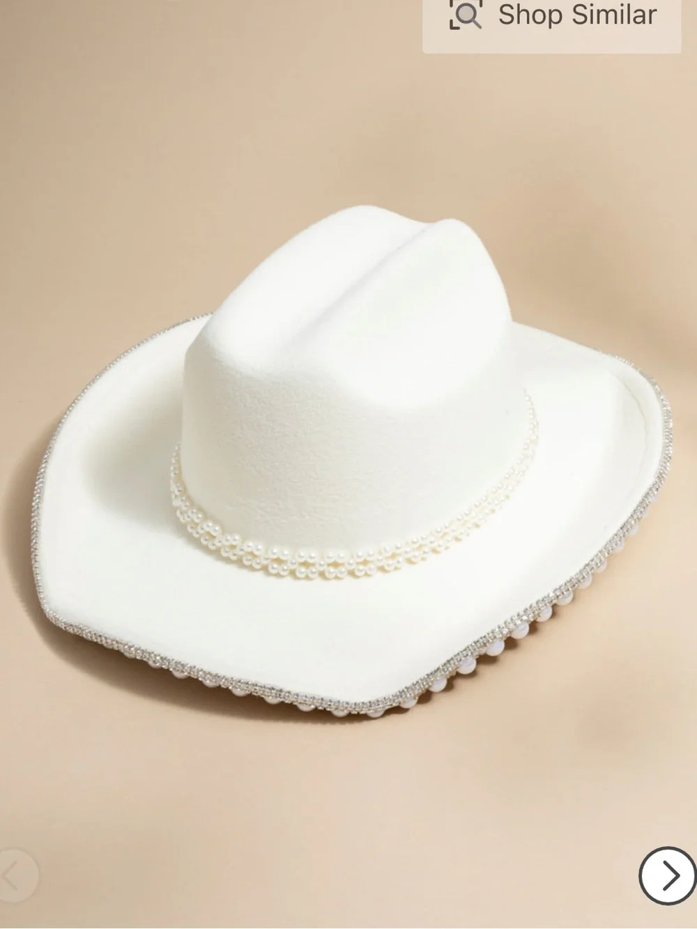 Francesca’s Denise Pearl Embellished Cowboy Hat